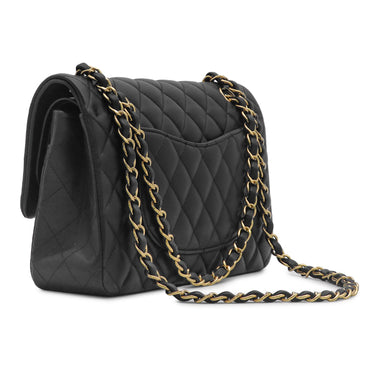 シャネル CHANEL マトラッセ25 ダブルフラップ A01112 ブラック ラムスキン ショルダーバッグ ゴールド金具 チェーンショルダー