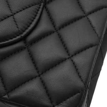 シャネル CHANEL マトラッセ25 ダブルフラップ A01112 ブラック ラムスキン ショルダーバッグ ゴールド金具 チェーンショルダー