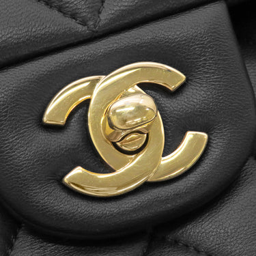 シャネル CHANEL マトラッセ25 ダブルフラップ A01112 ブラック ラムスキン ショルダーバッグ ゴールド金具 チェーンショルダー
