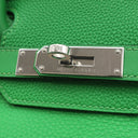 エルメス HERMES バーキン30 ギリーズ バンブー ヴォースイフト トゴ ハンドバッグ シルバー金具 緑 フリンジ タッセル