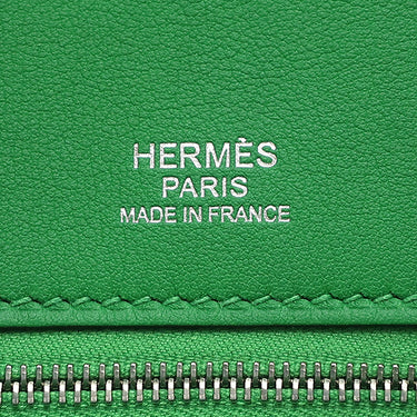 エルメス HERMES バーキン30 ギリーズ バンブー ヴォースイフト トゴ ハンドバッグ シルバー金具 緑 フリンジ タッセル