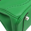 エルメス HERMES バーキン30 ギリーズ バンブー ヴォースイフト トゴ ハンドバッグ シルバー金具 緑 フリンジ タッセル