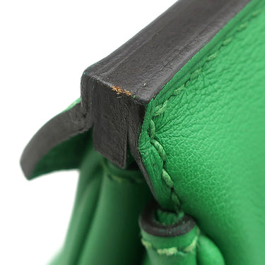 エルメス HERMES バーキン30 ギリーズ バンブー ヴォースイフト トゴ ハンドバッグ シルバー金具 緑 フリンジ タッセル