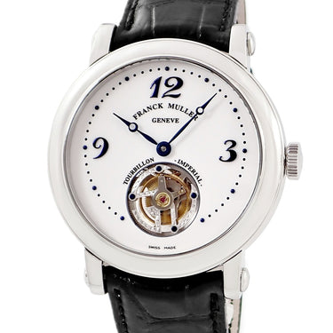 腕時計 フランクミュラー FRANCK MULLER ラウンド トゥールビヨン 7008 T 手巻き メンズ Pt950無垢 プラチナ ホワイト 青針 アラビア
