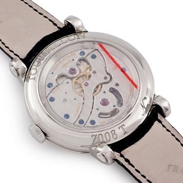 腕時計 フランクミュラー FRANCK MULLER ラウンド トゥールビヨン 7008 T 手巻き メンズ Pt950無垢 プラチナ ホワイト 青針 アラビア