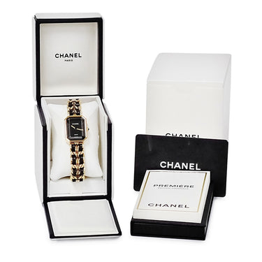 腕時計 シャネル CHANEL プルミエール オリジナル エディション H6951 クオーツ レディース 新品同様 ブラック Mサイズ