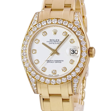 腕時計 ロレックス ROLEX デイトジャスト パールマスター 34 81158G Z番 自動巻き メンズ Z番 K18YG無垢 純正ダイヤ ホワイト 白