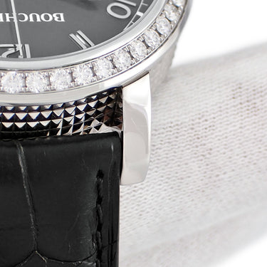 腕時計 ブシュロン BOUCHERON パナム クロノグラフ WA010211 自動巻き メンズ 純正ダイヤ グレー デイト スモールセコンド