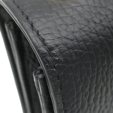 グッチ GUCCI インターロッキングG 510303 ブラック レザー ショルダーバッグ ゴールド金具 ダブルG チェーンバッグ