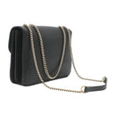 グッチ GUCCI インターロッキングG 510303 ブラック レザー ショルダーバッグ ゴールド金具 ダブルG チェーンバッグ