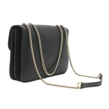 グッチ GUCCI インターロッキングG 510303 ブラック レザー ショルダーバッグ ゴールド金具 ダブルG チェーンバッグ