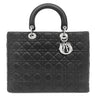 クリスチャン・ディオール Christian Dior レディディオール クラシック CAL44561 ブラック×レッド レザー ハンドバッグ シルバー金具 カナ―ジュ 付属品欠品 リカラー有