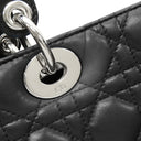 クリスチャン・ディオール Christian Dior レディディオール クラシック CAL44561 ブラック×レッド レザー ハンドバッグ シルバー金具 カナ―ジュ 付属品欠品 リカラー有