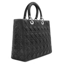 クリスチャン・ディオール Christian Dior レディディオール クラシック CAL44561 ブラック×レッド レザー ハンドバッグ シルバー金具 カナ―ジュ 付属品欠品 リカラー有