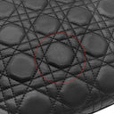 クリスチャン・ディオール Christian Dior レディディオール クラシック CAL44561 ブラック×レッド レザー ハンドバッグ シルバー金具 カナ―ジュ 付属品欠品 リカラー有