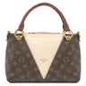 ルイヴィトン LOUIS VUITTON Vトート BB M44520 クレーム モノグラムキャンバス レザー 2WAYバッグ ゴールド金具 茶 白 ハンドバッグ ショルダーバッグ