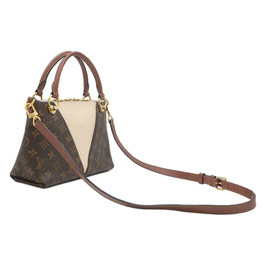 ルイヴィトン LOUIS VUITTON Vトート BB M44520 クレーム モノグラムキャンバス レザー 2WAYバッグ ゴールド金具 茶 白 ハンドバッグ ショルダーバッグ