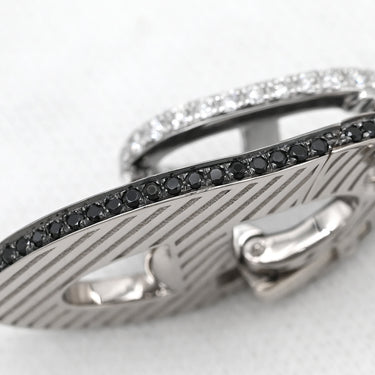 エルメス HERMES シェーヌ ドゥ オンブル ブルー×ブラック×ホワイトゴールド K18WG ダイヤモンド ブラックスピネル サファイア ピアス 750 18K 18金 WG ダイヤ サファイア スピネル グラデーション