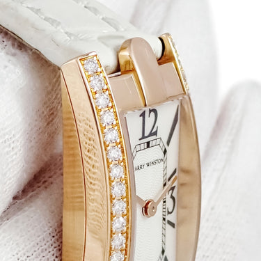 腕時計 ハリーウィンストン Harry Winston アヴェニュー C ミニ 322LQR AVCQHM16RR020 クオーツ レディース K18RG無垢 純正ダイヤ シェル