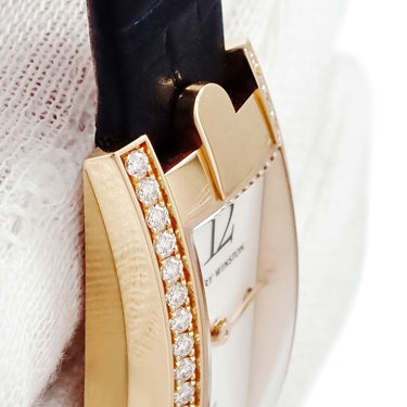 腕時計 ハリーウィンストン Harry Winston アヴェニュー C ミニ 332LQR AVCQHM16RR032 クオーツ レディース K18PG ダイヤ サファイア シェル
