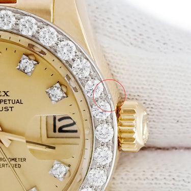 腕時計 ロレックス ROLEX デイトジャスト 26 6913 76番台 自動巻き レディース OH済 76番台 K18YG無垢 純正ダイヤ トリチウム