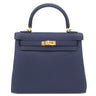エルメス HERMES ケリー25 内縫い ブルーネイビー トゴ 2WAYバッグ ゴールド金具 青 ハンドバッグ ショルダー