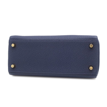 エルメス HERMES ケリー25 内縫い ブルーネイビー トゴ 2WAYバッグ ゴールド金具 青 ハンドバッグ ショルダー