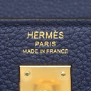 エルメス HERMES ケリー25 内縫い ブルーネイビー トゴ 2WAYバッグ ゴールド金具 青 ハンドバッグ ショルダー