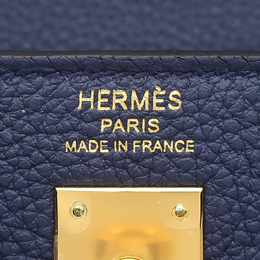 エルメス HERMES ケリー25 内縫い ブルーネイビー トゴ 2WAYバッグ ゴールド金具 青 ハンドバッグ ショルダー