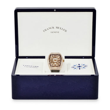 腕時計 フランクミュラー FRANCK MULLER ヴァンガード V45SCDT 自動巻き メンズ K18PG無垢 ダイヤ パヴェ トノー トノウ デイト アラビア