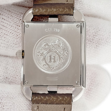 腕時計 エルメス HERMES ケープコッド PM CC1.210 クオーツ レディース スクエア シルバー アラビア