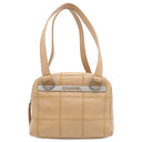 シャネル CHANEL チョコバー ベージュ キャビアスキン ハンドバッグ シルバー金具 ショルダーバッグ 肩掛け