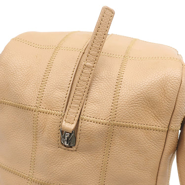 シャネル CHANEL チョコバー ベージュ キャビアスキン ハンドバッグ シルバー金具 ショルダーバッグ 肩掛け