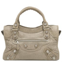 バレンシアガ BALENCIAGA ジャイアント シティ 173084 ベージュ レザー 2WAYバッグ シルバー金具 ハンドバッグ ショルダー 肩掛け ミラー付き