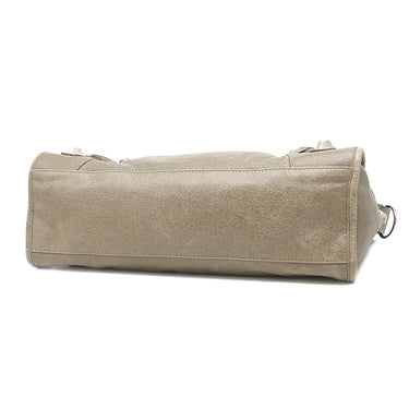 バレンシアガ BALENCIAGA ジャイアント シティ 173084 ベージュ レザー 2WAYバッグ シルバー金具 ハンドバッグ ショルダー 肩掛け ミラー付き
