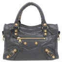 バレンシアガ BALENCIAGA ジャイアント ミニ シティ 309544 ダークグレー レザー 2WAYバッグ ゴールド金具 ハンドバッグ ショルダー ミラー欠品
