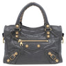バレンシアガ BALENCIAGA ジャイアント ミニ シティ 309544 ダークグレー レザー 2WAYバッグ ゴールド金具 ハンドバッグ ショルダー ミラー欠品