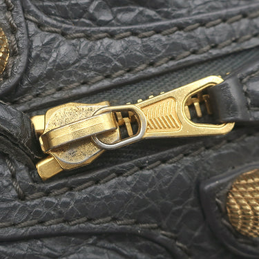 バレンシアガ BALENCIAGA ジャイアント ミニ シティ 309544 ダークグレー レザー 2WAYバッグ ゴールド金具 ハンドバッグ ショルダー ミラー欠品