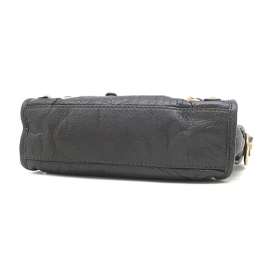 バレンシアガ BALENCIAGA ジャイアント ミニ シティ 309544 ダークグレー レザー 2WAYバッグ ゴールド金具 ハンドバッグ ショルダー ミラー欠品