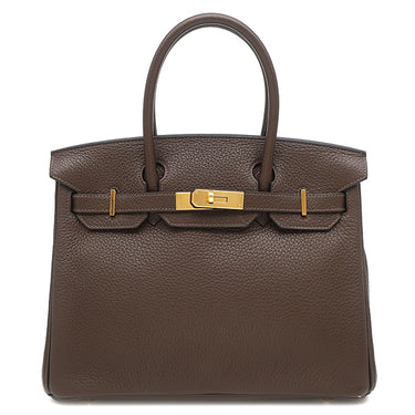 エルメス HERMES バーキン30 カフェ トリヨンクレマンス ハンドバッグ ゴールド金具 茶