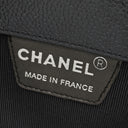 シャネル CHANEL メタル トップハンドル ブラック キャビアスキン ハンドバッグ シルバー金具 黒