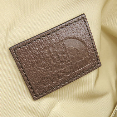 グッチ GUCCI ノースフェイス コラボ リュック 650288 ベージュ×マルチカラー ナイロン レザー リュック・デイパック シルバー金具 山 森 風景画