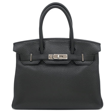 エルメス HERMES バーキン30 ブラック トリヨンクレマンス ハンドバッグ シルバー金具 黒