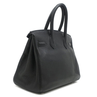エルメス HERMES バーキン30 ブラック トリヨンクレマンス ハンドバッグ シルバー金具 黒