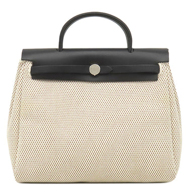 エルメス HERMES エールバッグPM 31 ブラック×ナチュラル トワルオフィシエ トワルアッシュ ヴァッシュハンター ショルダーバッグ シルバー金具 トワルGM
