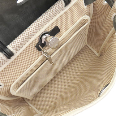 エルメス HERMES エールバッグPM 31 ブラック×ナチュラル トワルオフィシエ トワルアッシュ ヴァッシュハンター ショルダーバッグ シルバー金具 トワルGM