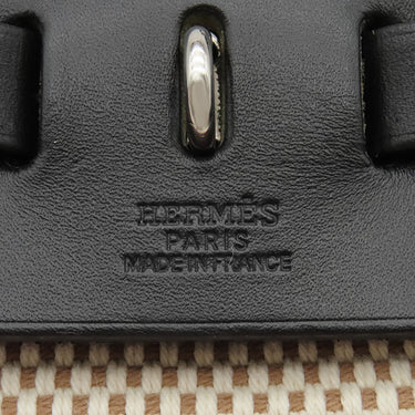 エルメス HERMES エールバッグPM 31 ブラック×ナチュラル トワルオフィシエ トワルアッシュ ヴァッシュハンター ショルダーバッグ シルバー金具 トワルGM