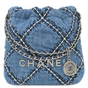 シャネル CHANEL CHANEL 22 ホーボーバッグ ミニ ブルー デニム 2WAYバッグ マットシルバー金具 デニム