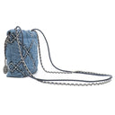 シャネル CHANEL CHANEL 22 ホーボーバッグ ミニ ブルー デニム 2WAYバッグ マットシルバー金具 デニム
