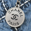 シャネル CHANEL CHANEL 22 ホーボーバッグ ミニ ブルー デニム 2WAYバッグ マットシルバー金具 デニム